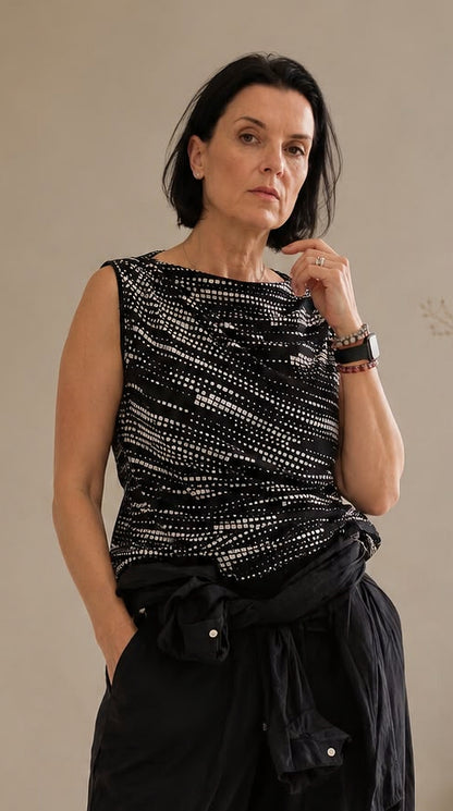 Summer Cut Ruche Top Noir Pulse